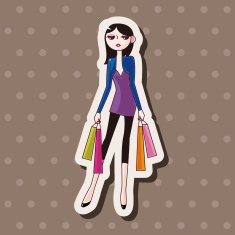shopping girl theme elements vector eps N22