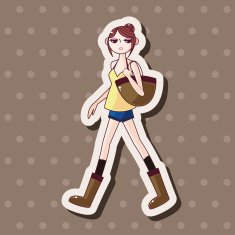 shopping girl theme elements vector eps N23