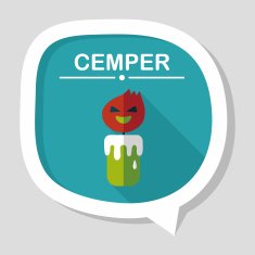 Halloween candle flat icon with long shadow eps10 N10