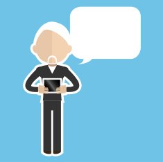 Senior business man standing with tablet and talking