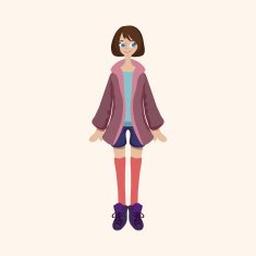 lady girl cartoon theme elements N219