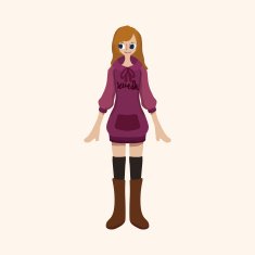 lady girl cartoon theme elements N220