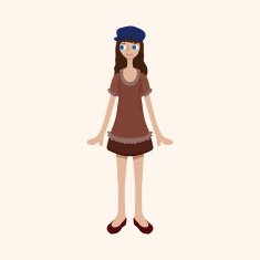 lady girl cartoon theme elements N223
