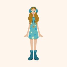 lady girl cartoon theme elements N226