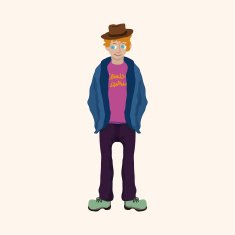 boy man cartoon theme elements N214