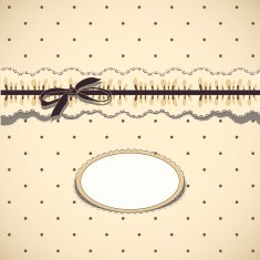 Vintage card design with decorative ribbon and bow