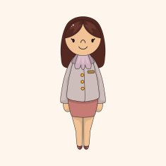 lady girl cartoon theme elements vector eps N103