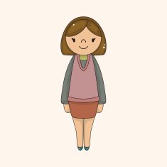 lady girl cartoon theme elements vector eps N104