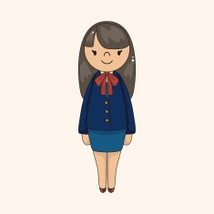 lady girl cartoon theme elements vector eps N106