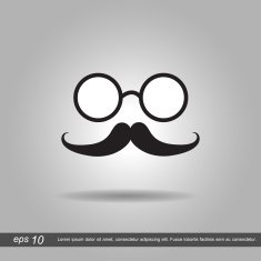 glass and hipster mustache icon vector illustration eps10 on gr