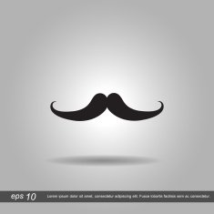 hipster mustache icon vector illustration eps10 on grey backgrou