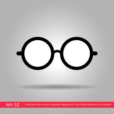 glasses icon vector illustration eps10 on grey background
