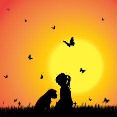 Vector silhouette of a girl N105