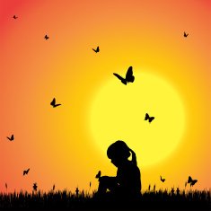 Vector silhouette of a girl N110