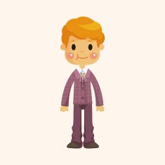boy man cartoon theme elements N222