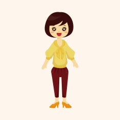 lady girl cartoon theme elements N229