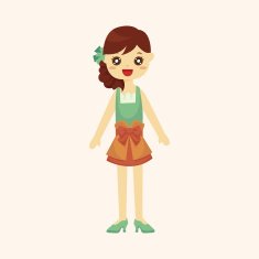 lady girl cartoon theme elements N230