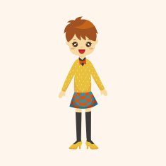 lady girl cartoon theme elements N236