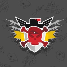 Skull in beret with the Eagle war emblem N2