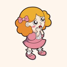 lady girl cartoon theme elements N238