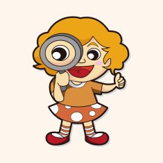 lady girl cartoon theme elements N239
