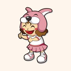 lady girl cartoon theme elements N240