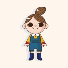 lady girl cartoon theme elements N242