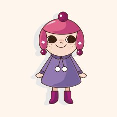 lady girl cartoon theme elements N244