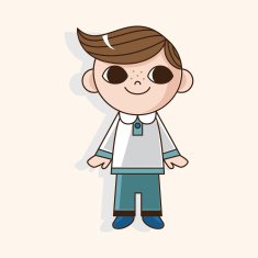 boy man cartoon theme elements N235