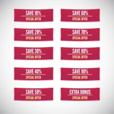 Sale clothing labels set of discounts N2