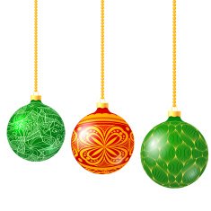 Vector Hristmas balls with decoration made from snowflakes shap