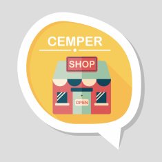 shopping store flat icon with long shadow eps10 N22