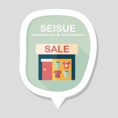 SALE store flat icon with long shadow eps10 N5