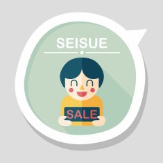 SALE Shopaholic flat icon with long shadow eps10 N24