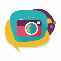 camera flat icon with long shadow N8
