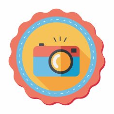 camera flat icon with long shadow N10