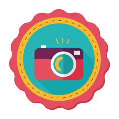 camera flat icon with long shadow N11