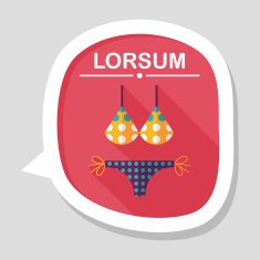 Swimming suit flat icon with long shadow N8