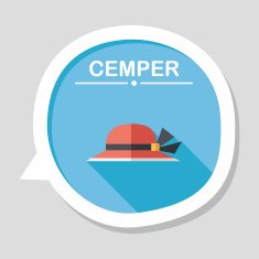 Women hat flat icon with long shadow N11