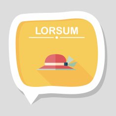 Women hat flat icon with long shadow N13