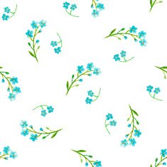 Watercolor Blue Flowers N2
