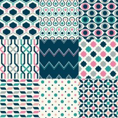 seamless colorful retro geometric pattern N2