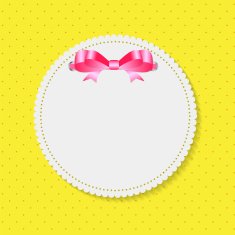 Vintage Frame with Bow Background Vector Illustration N34