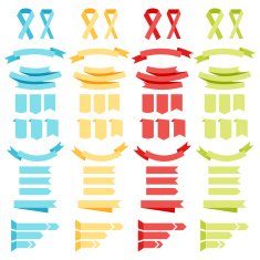 vector collection of decorative design elements - colorful ribbo N2