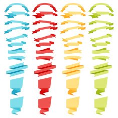 vector collection of decorative design elements - colorful ribbo N3