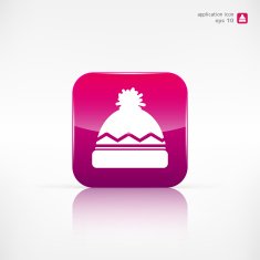 Winter snowboard cap icon