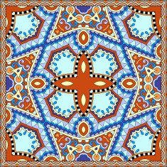 neck scarf or kerchief square pattern design N2