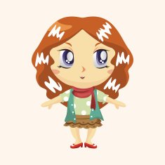 lady girl cartoon theme elements N252