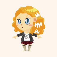 lady girl cartoon theme elements N257