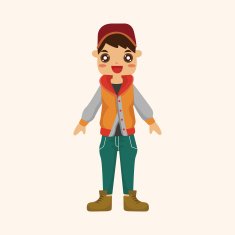 boy man cartoon theme elements N240